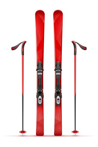 illustration vectorielle de montagne ski et bâton vecteur