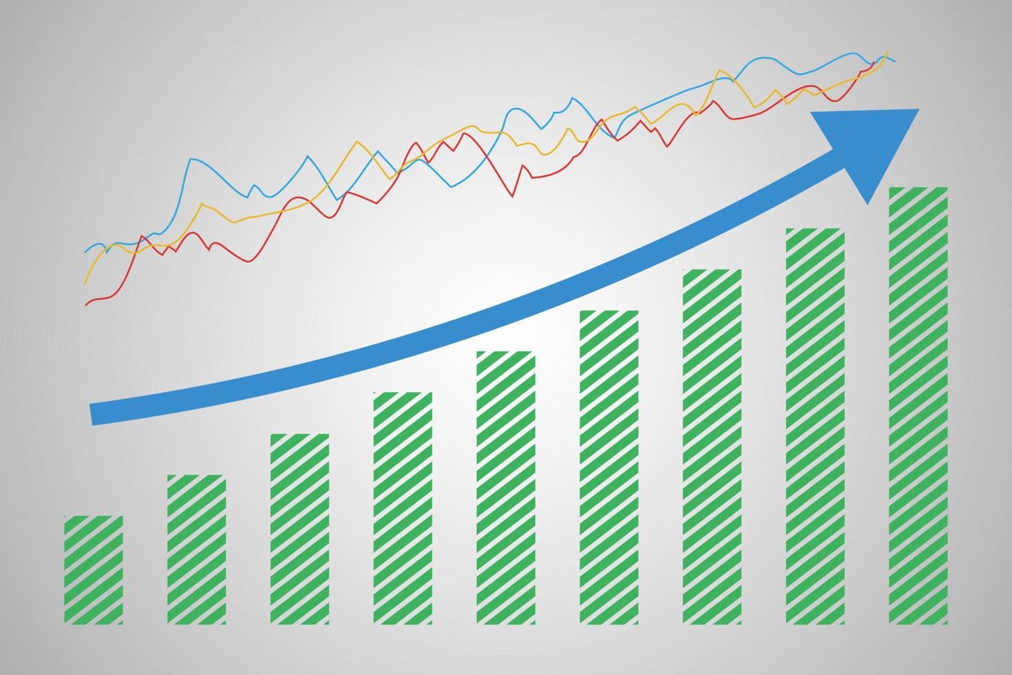 croissance du graphique à barres et flèche vers le haut vecteur