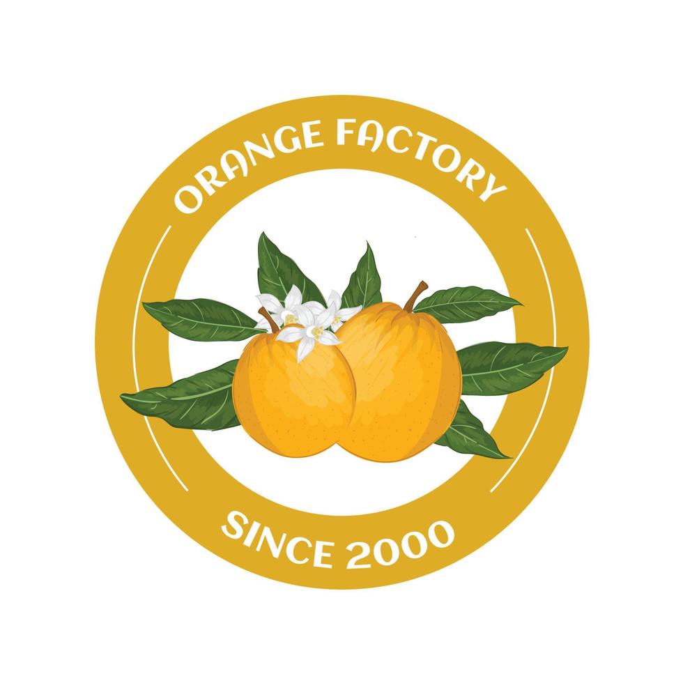 modèle de logo de fruit orange dessiné à la main vecteur