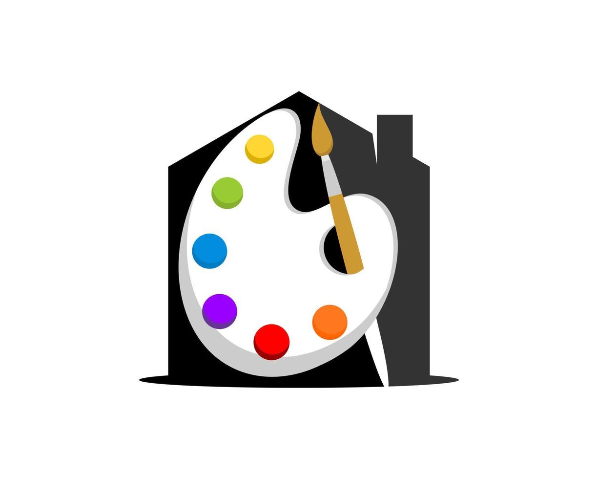 logo de la maison de palette de couleurs vecteur