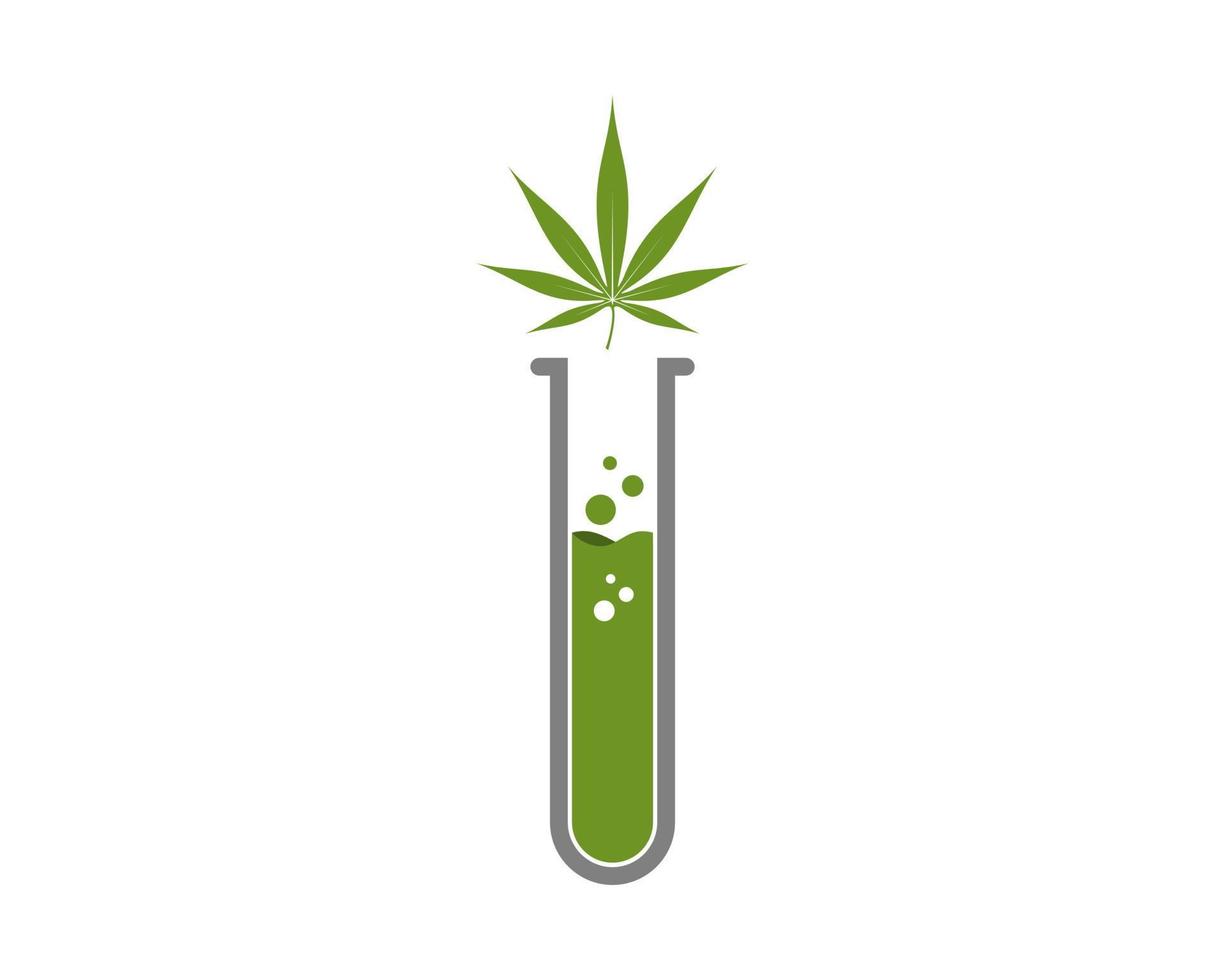 logo de recherche de laboratoire de cannabis vecteur