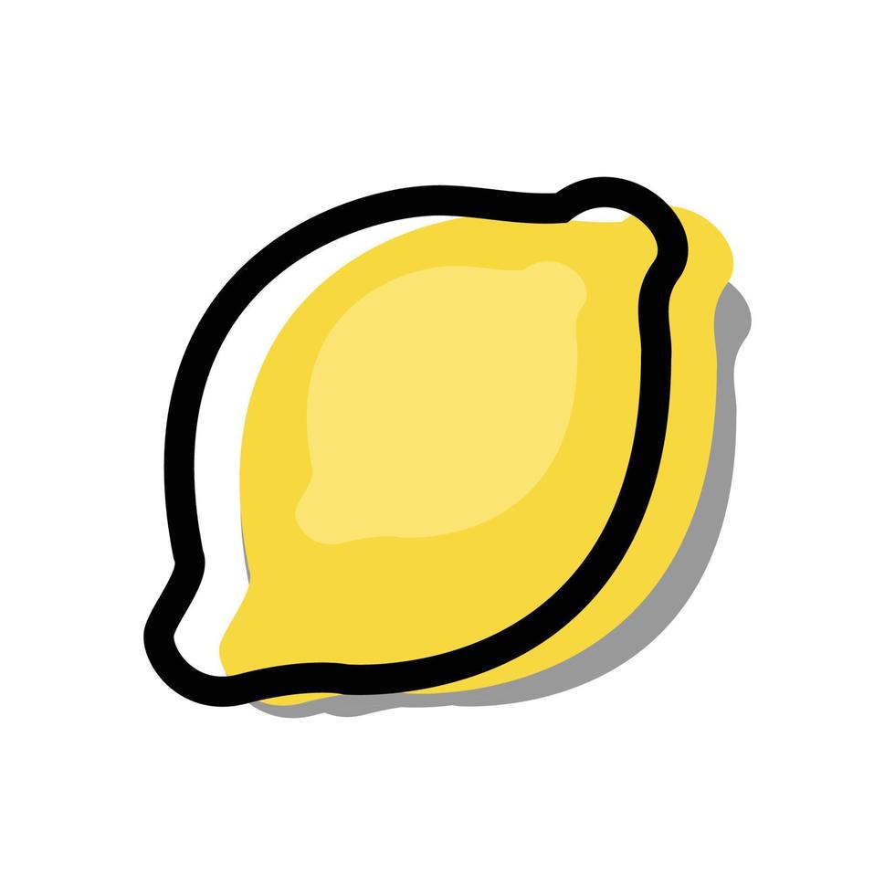 Illustration d'une icône de fruit de citron sur un fond blanc vecteur