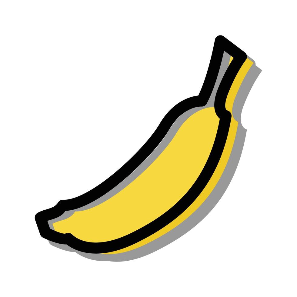 Illustration d'une icône de fruits banane sur fond blanc vecteur