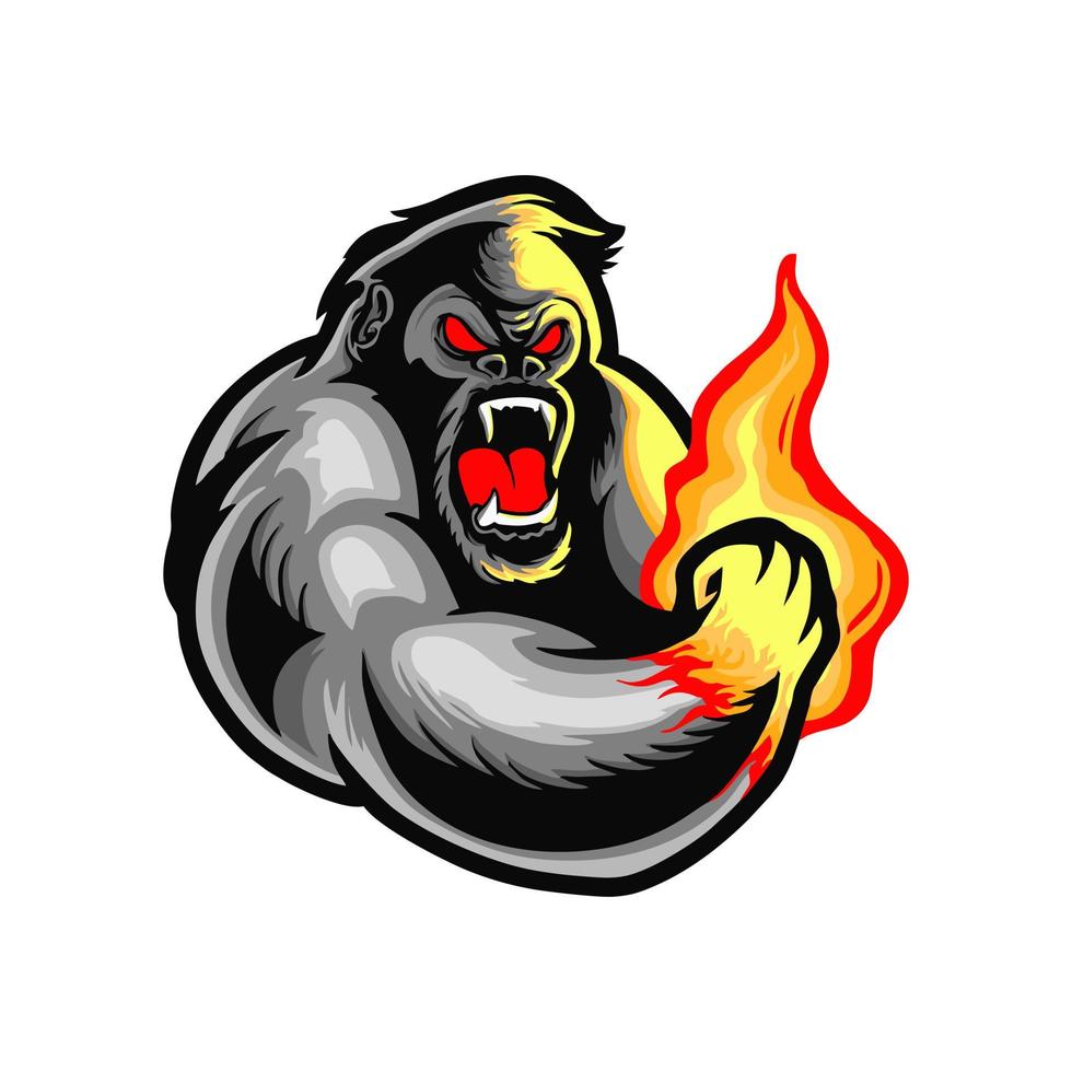 illustration vectorielle de gorille kong ape logo design vecteur