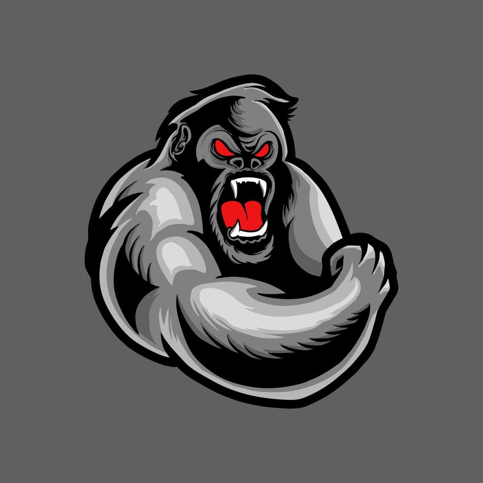 illustration vectorielle de gorille kong ape logo design vecteur