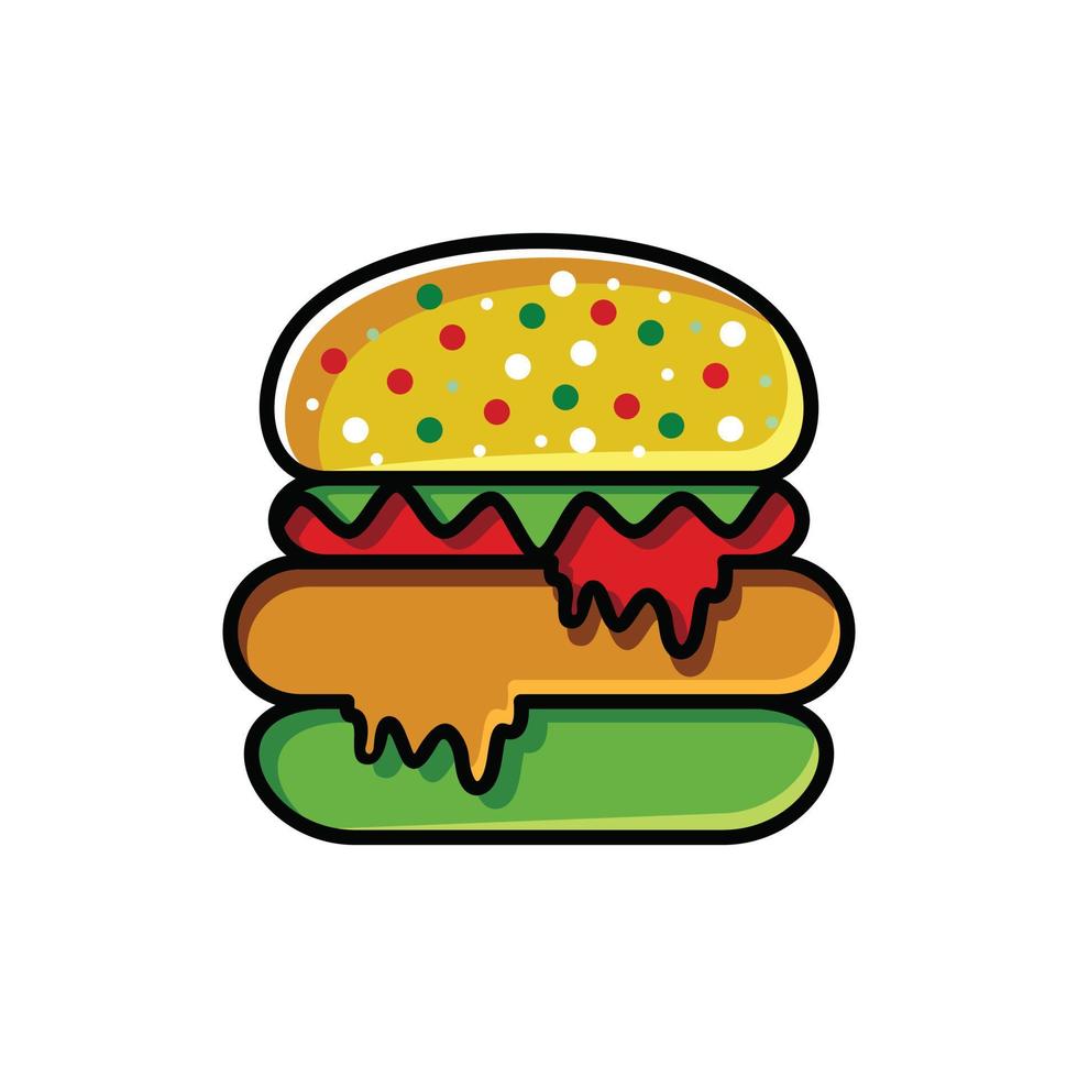 pain à hamburger sur fond blanc, création de logo de modèle vectoriel