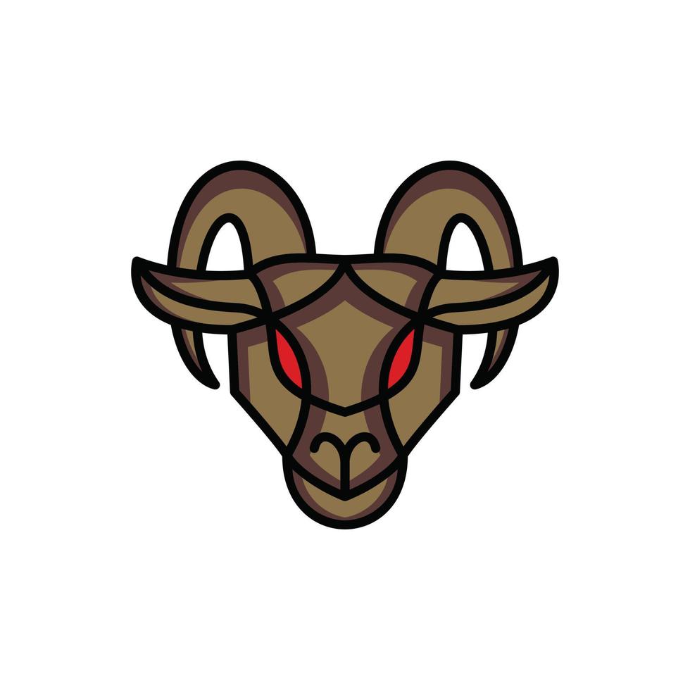 création de logo vectoriel mascotte simple de chèvre