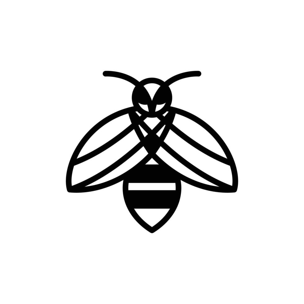 conception de logo vectoriel abeille avec style d'art en ligne