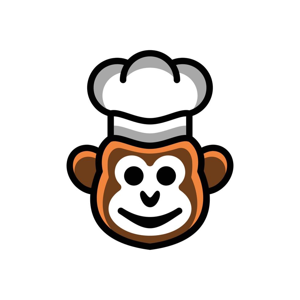 simple mascotte vecteur logo design forme singe chef