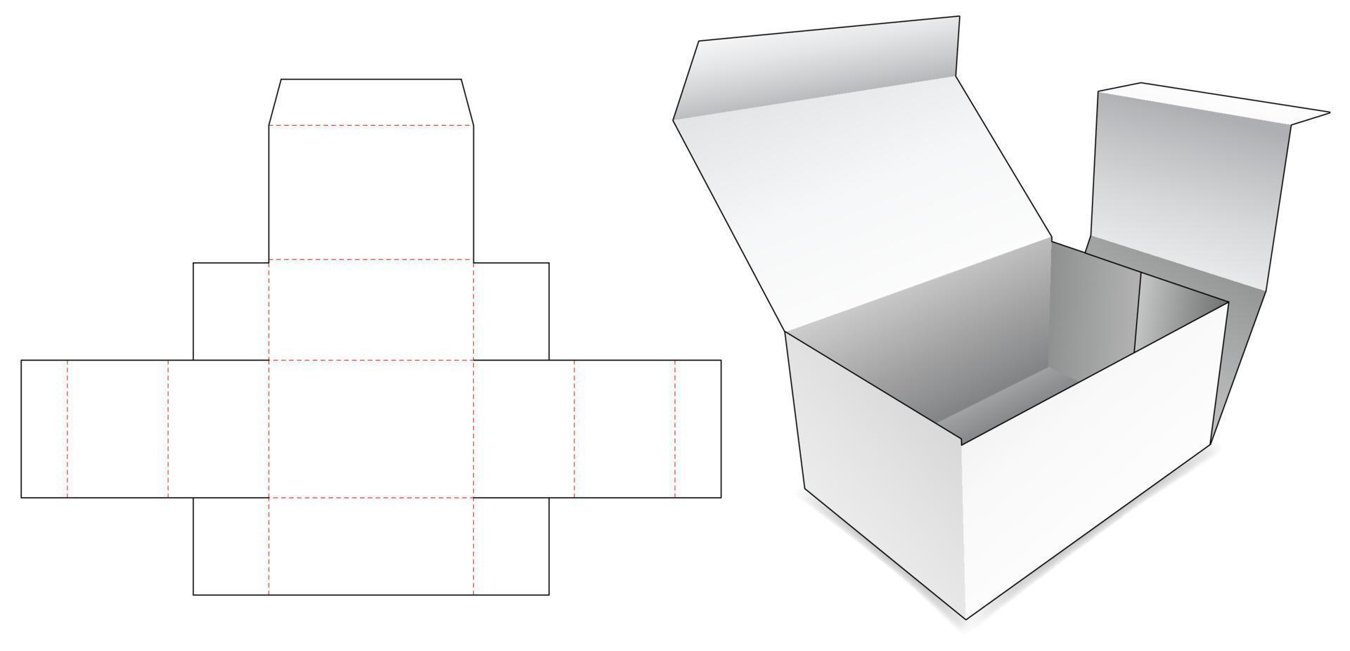 modèle de découpe de boîte pliée vecteur