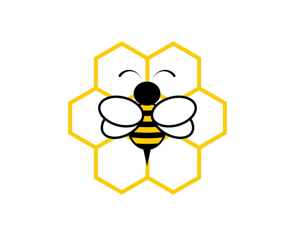 ruche simple et abeille à l'intérieur vecteur