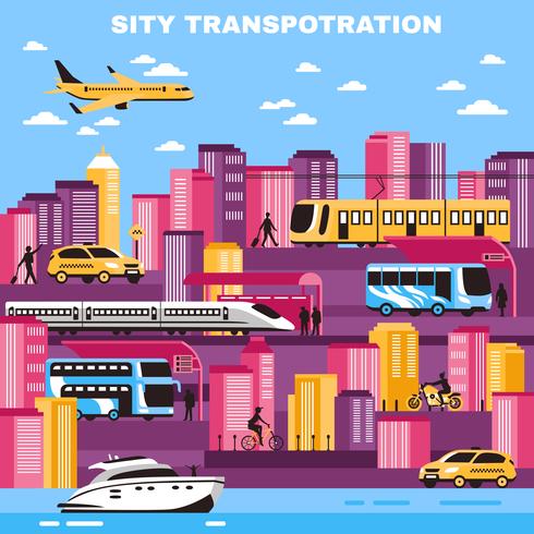 Illustration vectorielle de ville transport vecteur