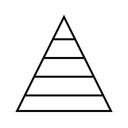 Icône représentant une ligne noire en forme de pyramide vecteur