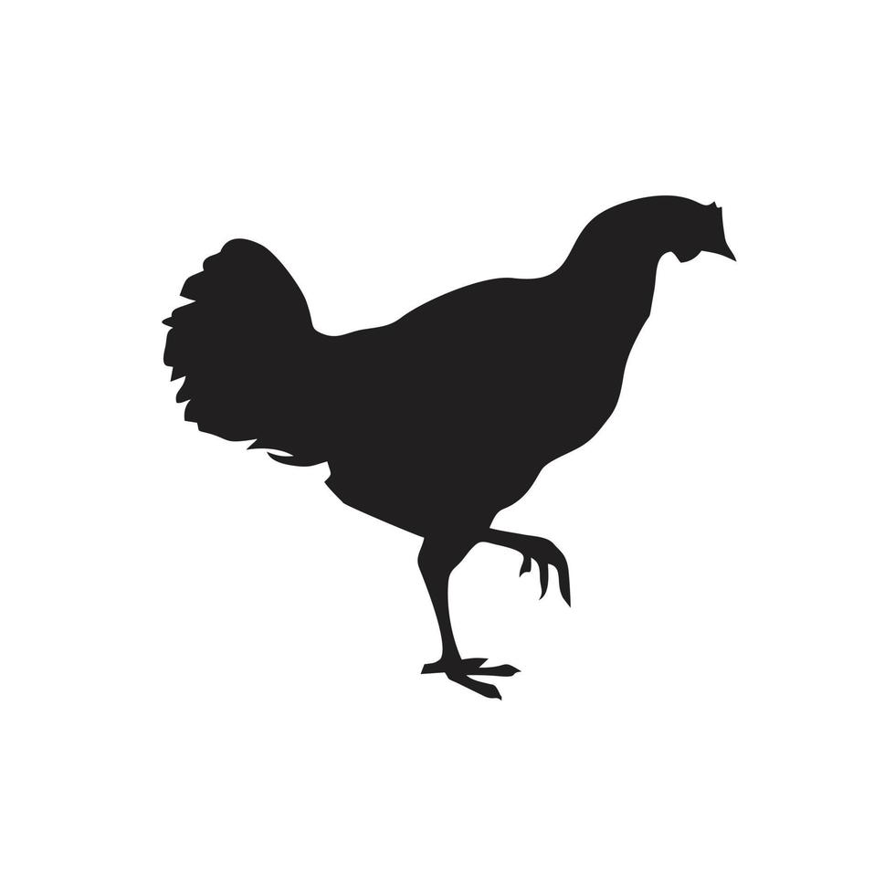 modèle d'icône de poulet couleur noire modifiable. vecteur
