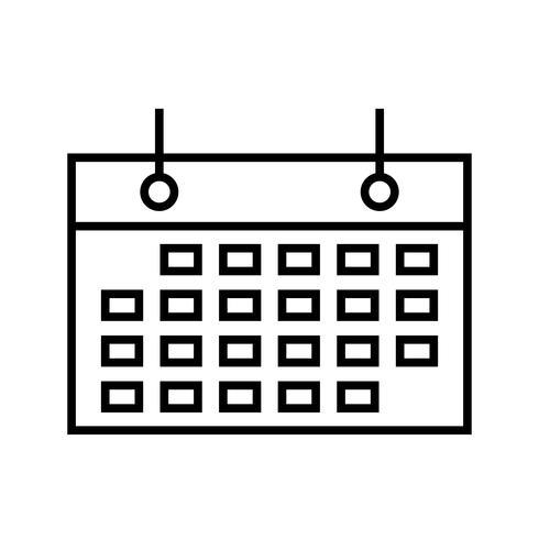 Ligne noire icône événement programmé vecteur