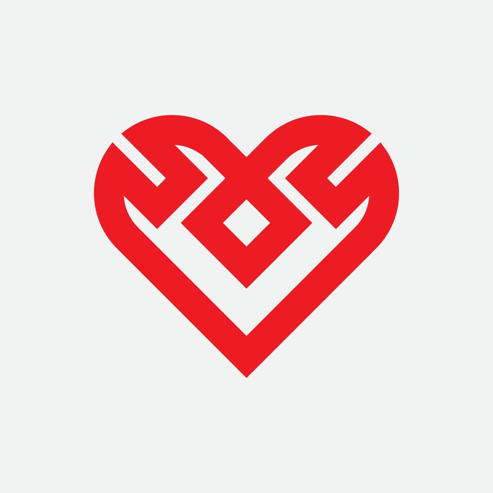 amour coeur symbole vecteur. Saint Valentin. logo de santé médicale. vecteur