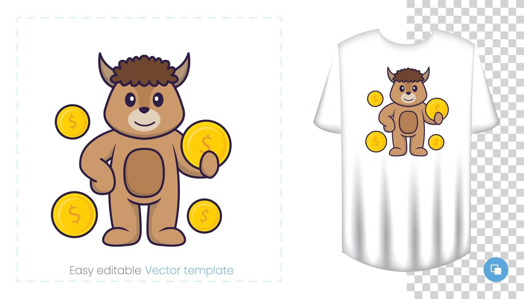 personnage de mouton mignon. impressions sur t-shirts, sweat-shirts, étuis pour téléphones portables, souvenirs. illustration vectorielle isolée sur fond blanc. vecteur