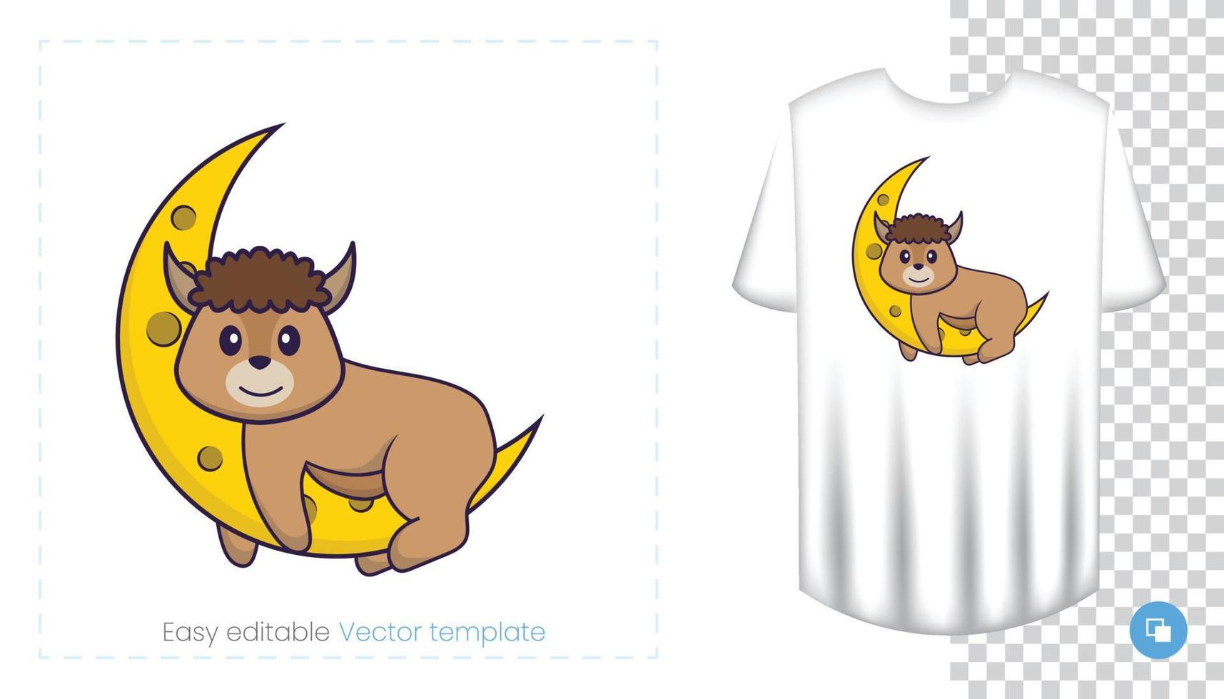 personnage de mouton mignon. impressions sur t-shirts, sweat-shirts, étuis pour téléphones portables, souvenirs. illustration vectorielle isolée sur fond blanc. vecteur