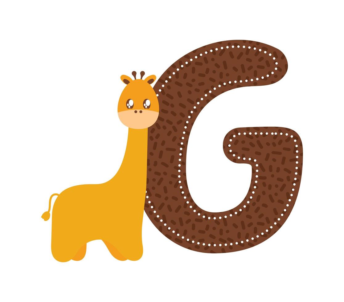 lettre g avec girafe vecteur