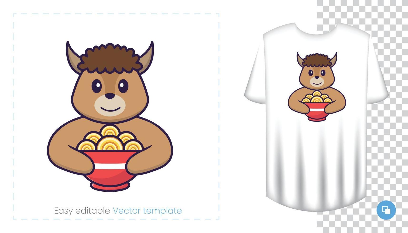 personnage de mouton mignon. impressions sur t-shirts, sweat-shirts, étuis pour téléphones portables, souvenirs. illustration vectorielle isolée sur fond blanc. vecteur