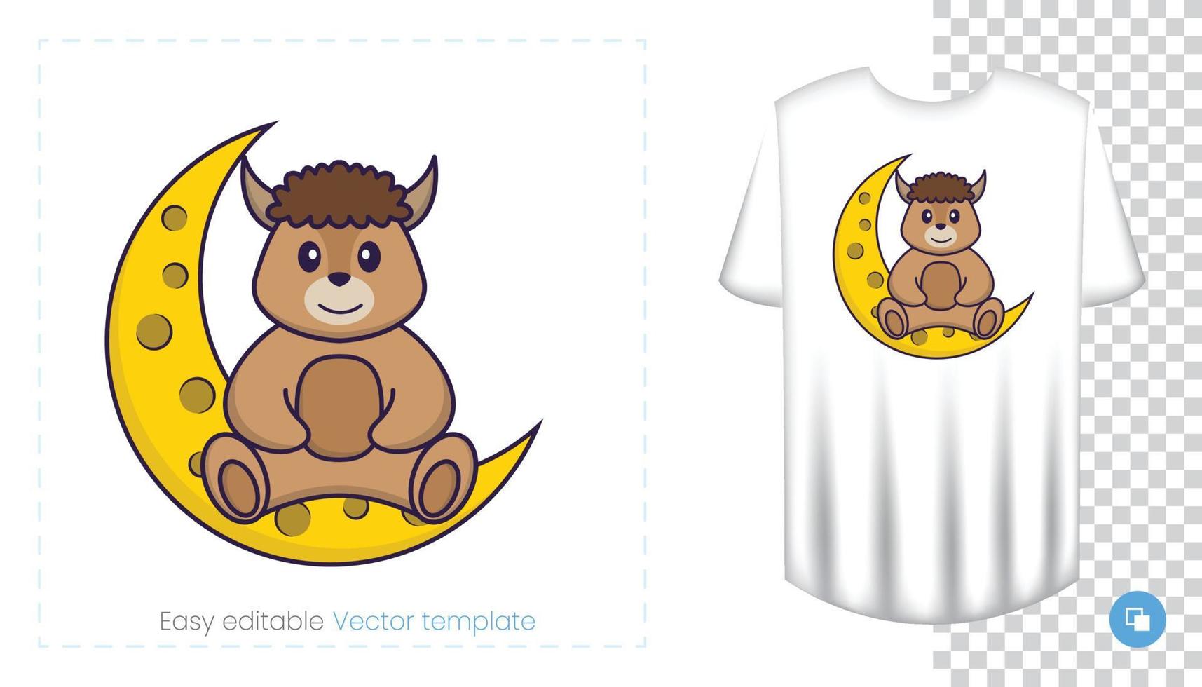 personnage de mouton mignon. impressions sur t-shirts, sweat-shirts, étuis pour téléphones portables, souvenirs. illustration vectorielle isolée sur fond blanc. vecteur