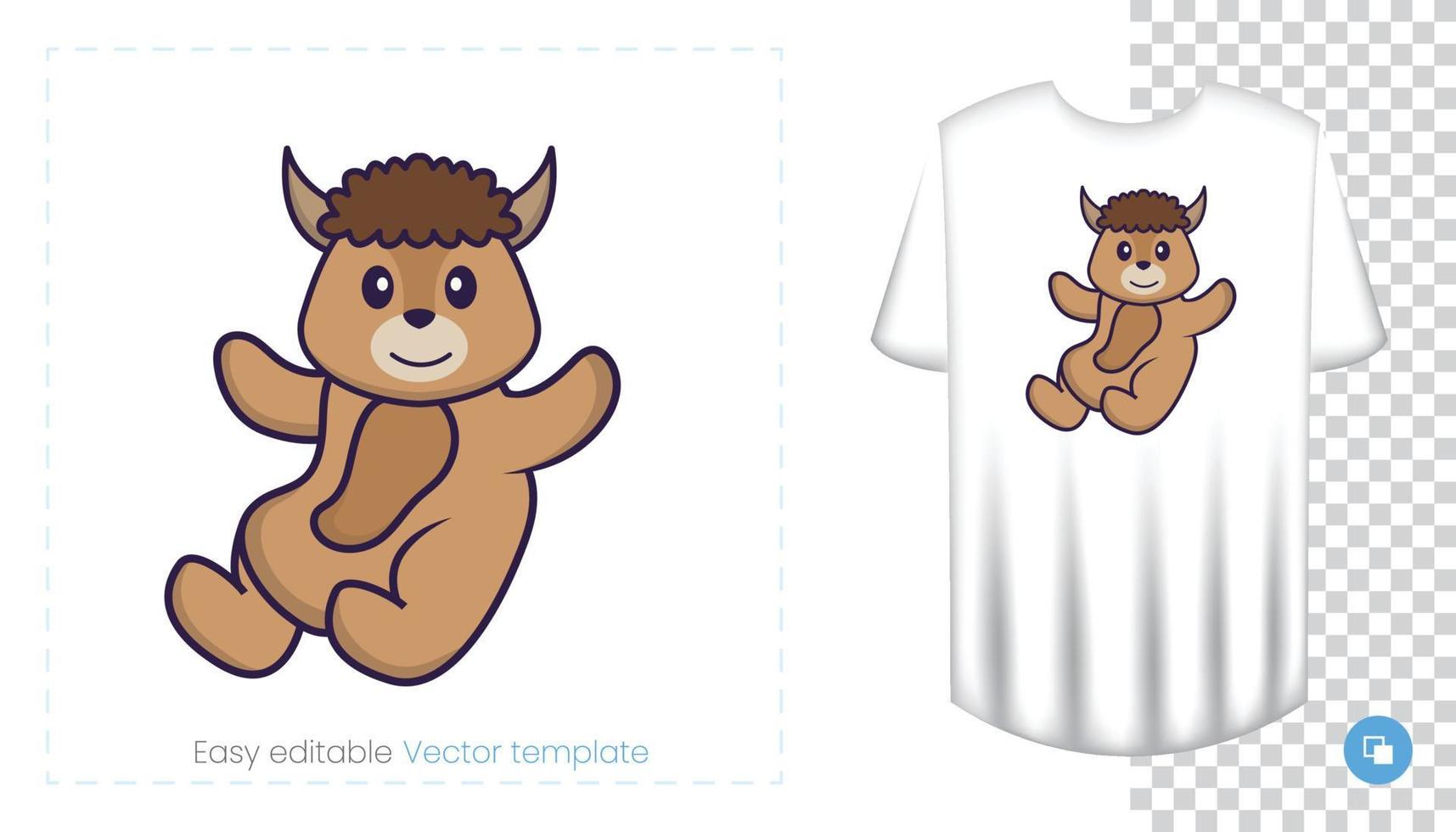 personnage de mouton mignon. impressions sur t-shirts, sweat-shirts, étuis pour téléphones portables, souvenirs. illustration vectorielle isolée sur fond blanc. vecteur