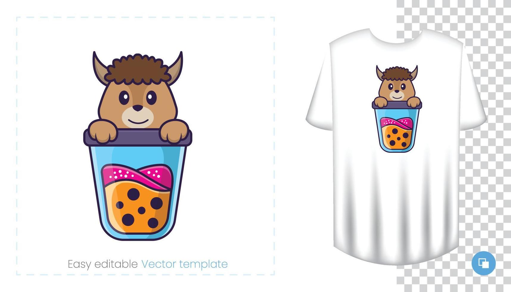 personnage de mouton mignon. impressions sur t-shirts, sweat-shirts, étuis pour téléphones portables, souvenirs. illustration vectorielle isolée sur fond blanc. vecteur