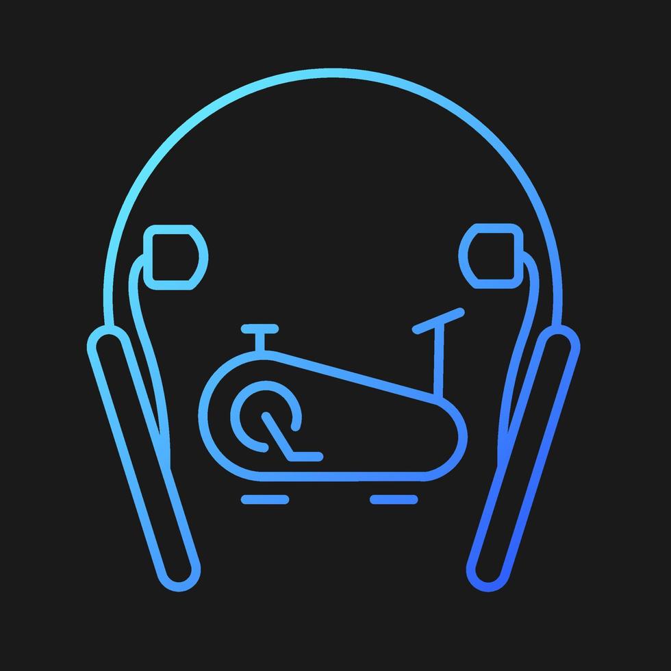 dans l'icône de vecteur dégradé casque tour de cou pour thème sombre. casque sans fil pour les entraînements actifs et le fitness. symbole de couleur de ligne mince. pictogramme de style moderne. dessin de contour isolé de vecteur