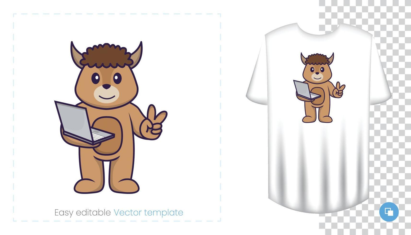 personnage de mouton mignon. impressions sur t-shirts, sweat-shirts, étuis pour téléphones portables, souvenirs. illustration vectorielle isolée sur fond blanc. vecteur