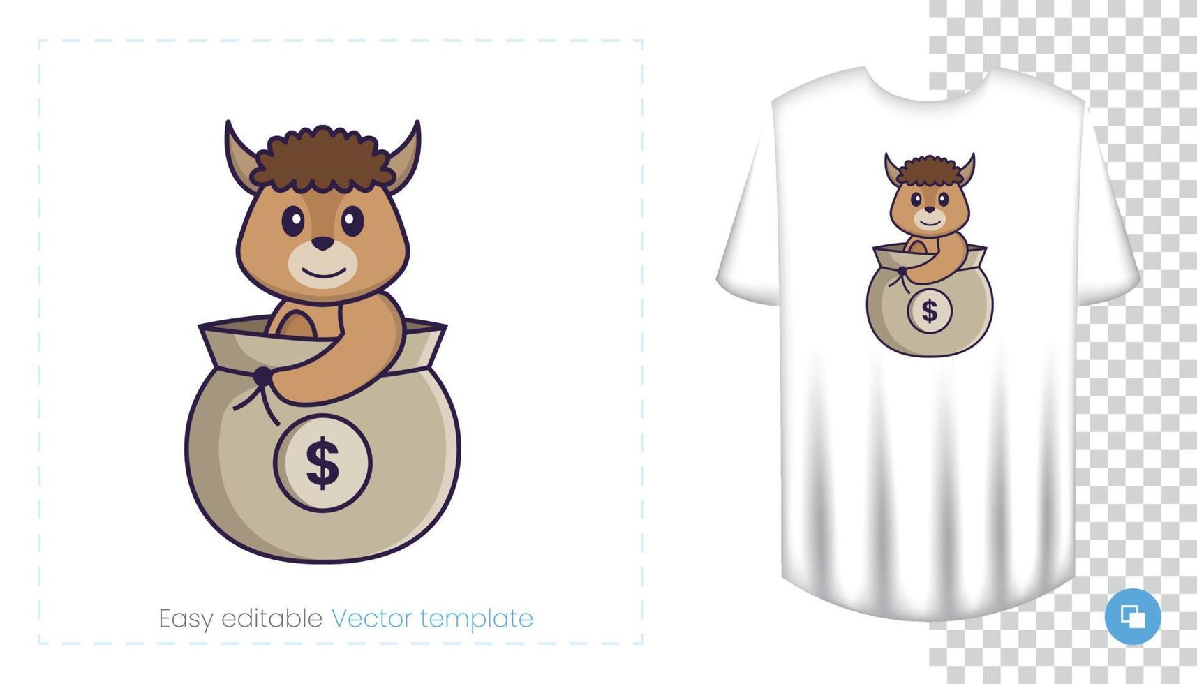 personnage de mouton mignon. impressions sur t-shirts, sweat-shirts, étuis pour téléphones portables, souvenirs. illustration vectorielle isolée sur fond blanc. vecteur