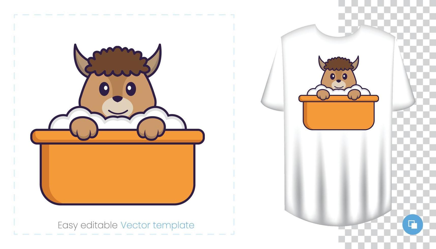 personnage de mouton mignon. impressions sur t-shirts, sweat-shirts, étuis pour téléphones portables, souvenirs. illustration vectorielle isolée sur fond blanc. vecteur