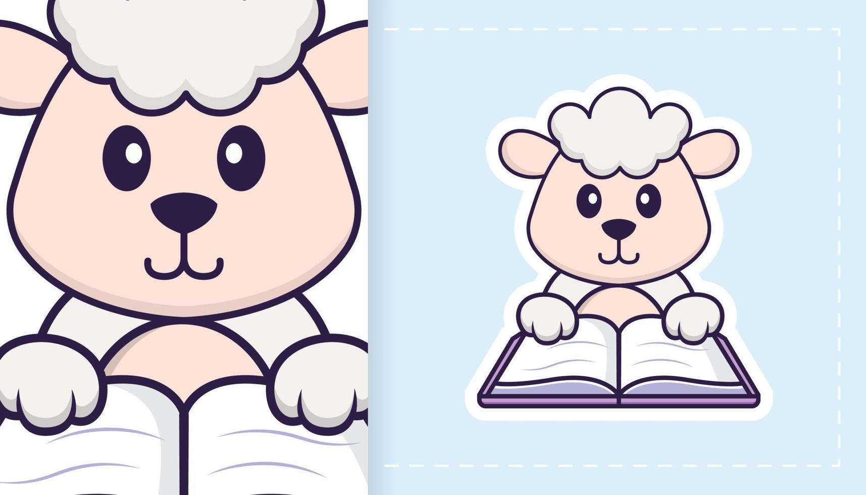 personnage de mascotte de mouton mignon. peut être utilisé pour les autocollants, les patchs, les textiles, le papier. illustration vectorielle vecteur