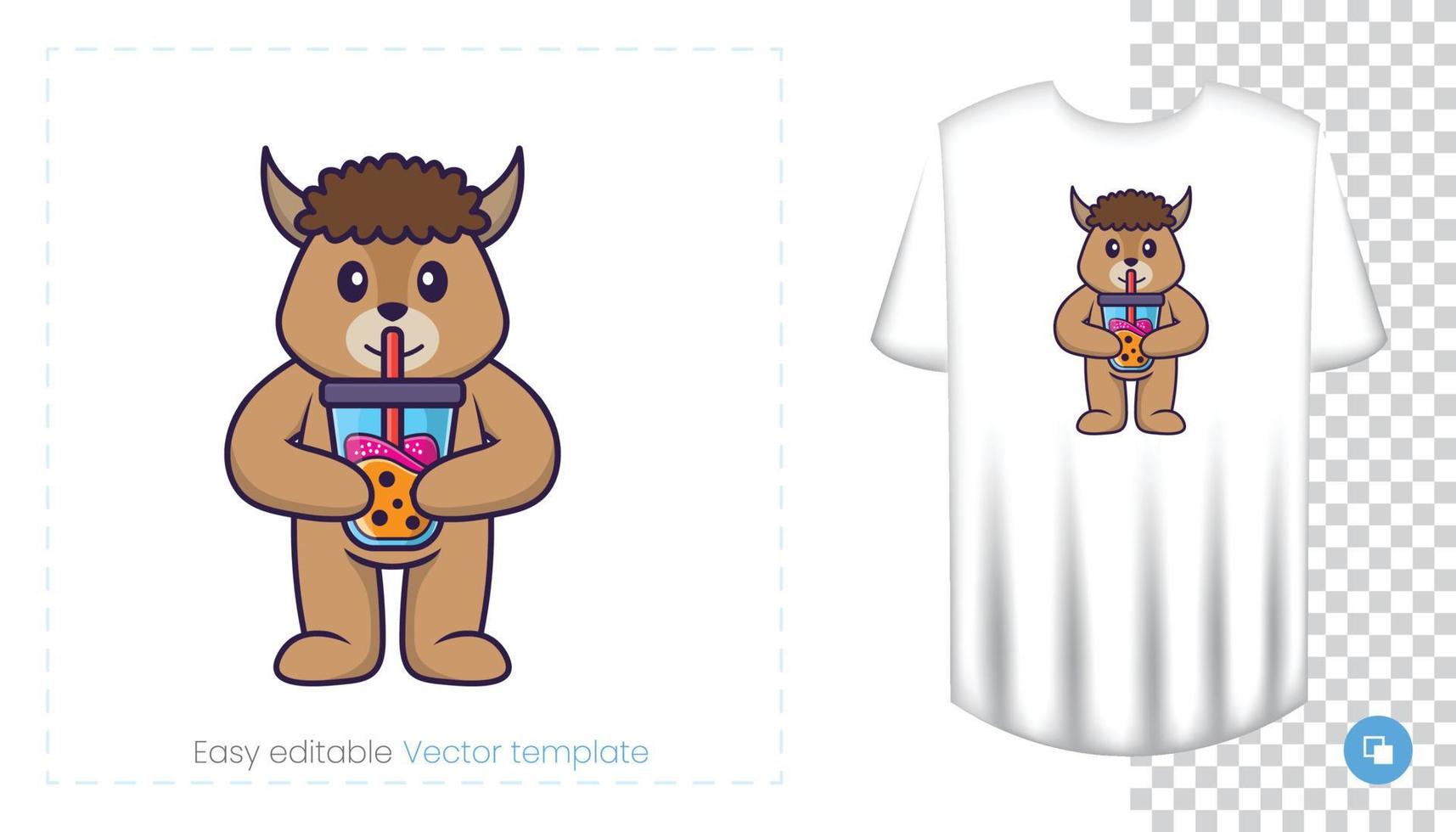 personnage de mouton mignon. impressions sur t-shirts, sweat-shirts, étuis pour téléphones portables, souvenirs. illustration vectorielle isolée sur fond blanc. vecteur