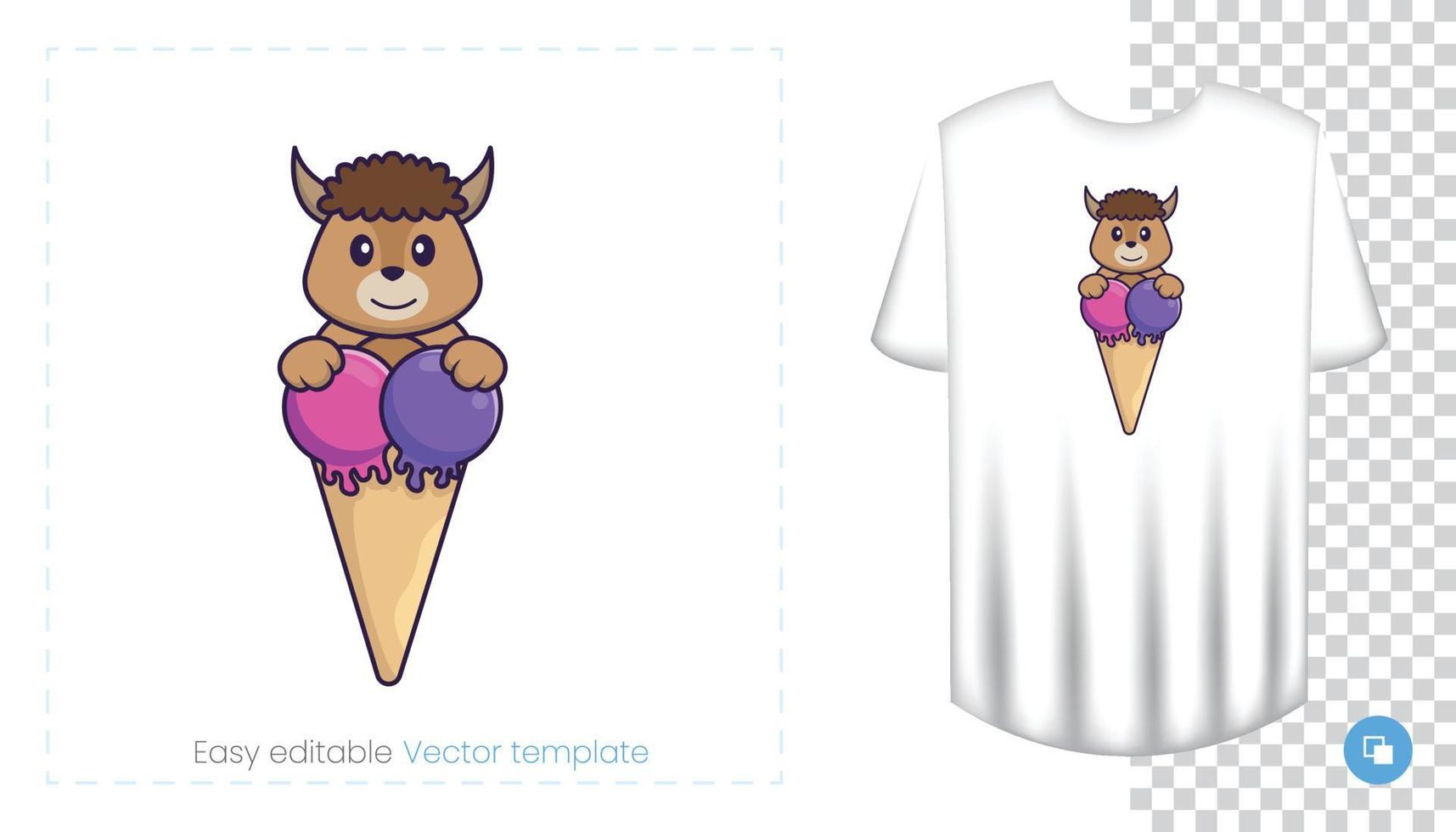 personnage de mouton mignon. impressions sur t-shirts, sweat-shirts, étuis pour téléphones portables, souvenirs. illustration vectorielle isolée sur fond blanc. vecteur