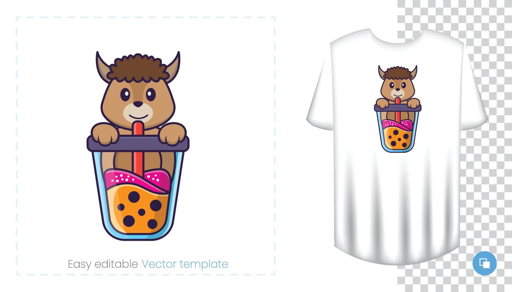 personnage de mouton mignon. impressions sur t-shirts, sweat-shirts, étuis pour téléphones portables, souvenirs. illustration vectorielle isolée sur fond blanc. vecteur