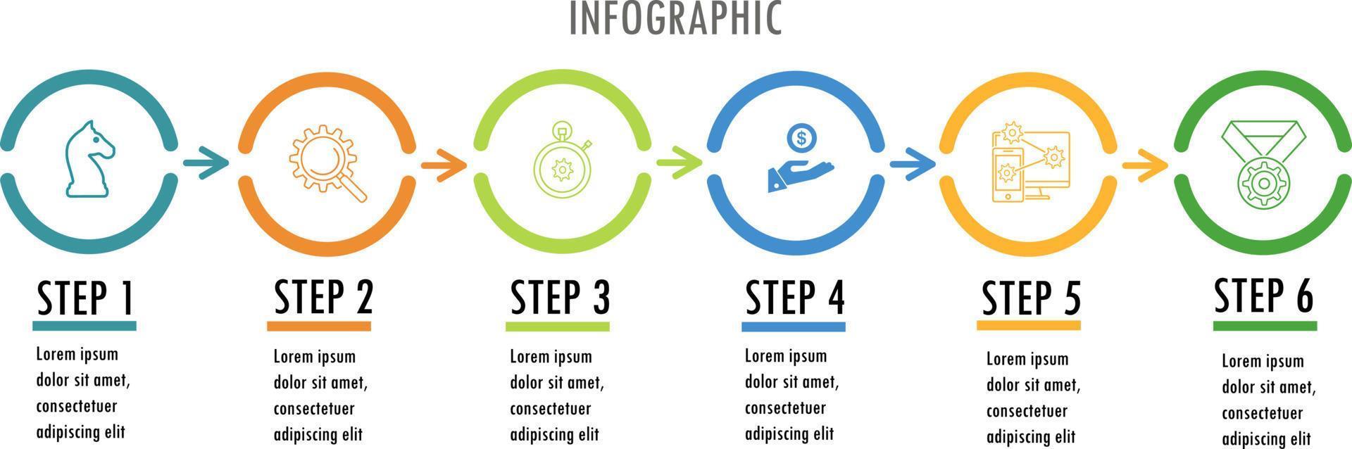 infographie pour le concept d'entreprise avec des options ou des étapes d'icônes. vecteur