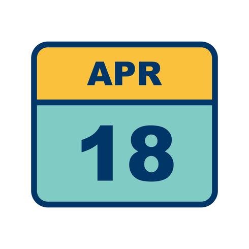 Calendrier du 18 avril avec un seul jour vecteur