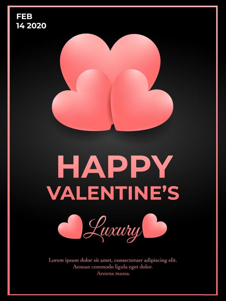 conception d'affiche de bonne saint valentin vecteur