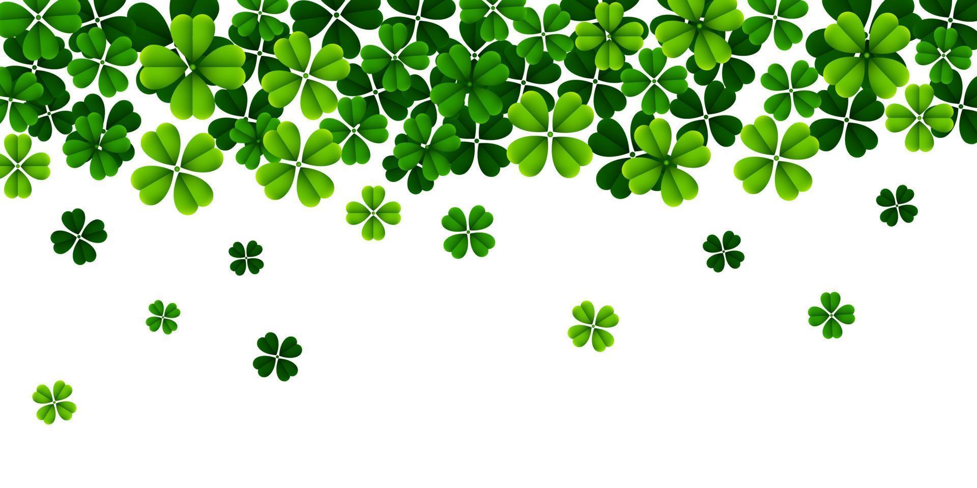 fond de la saint-patrick avec des feuilles de trèfle qui tombent vecteur