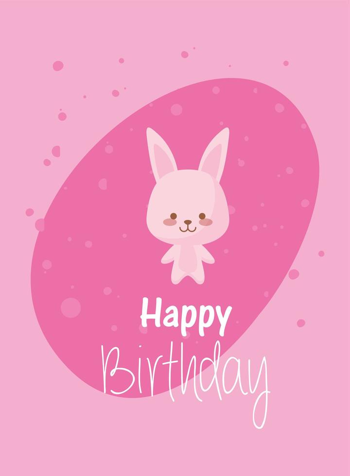 dessin animé de lapin et conception de vecteur de joyeux anniversaire