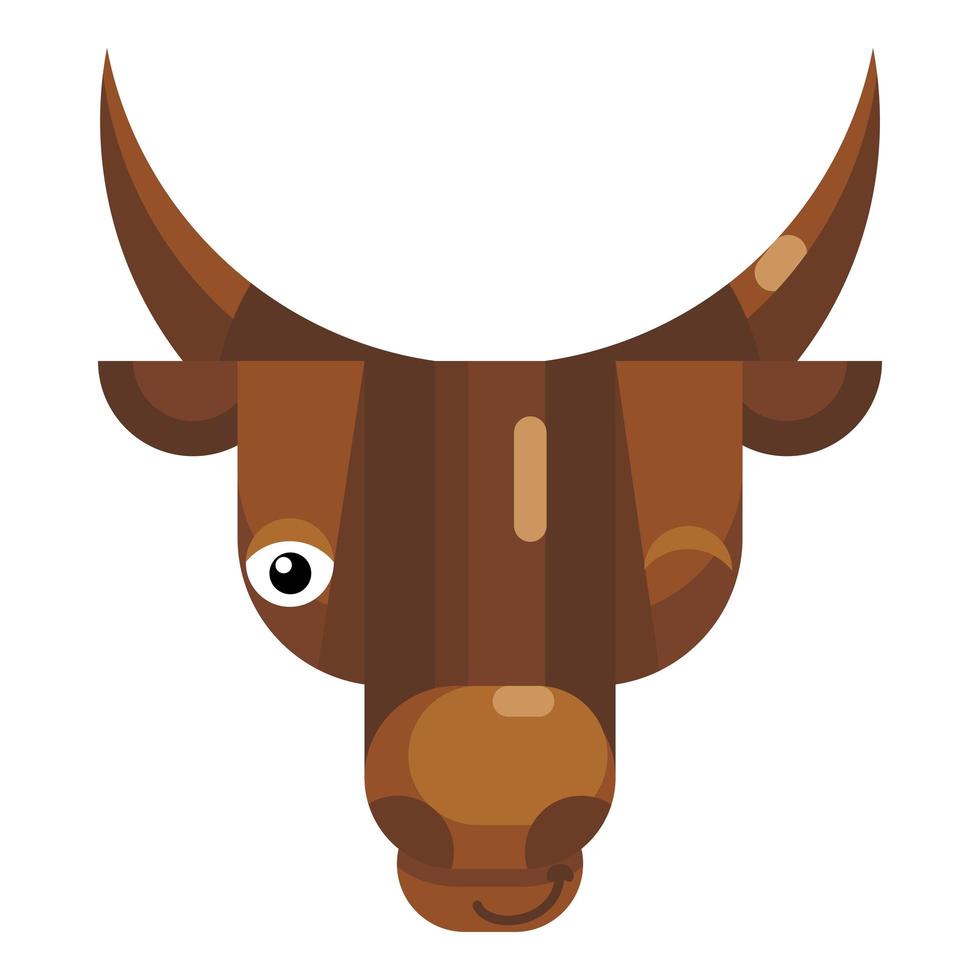 emoji de visage de taureau clignotant, icône de vache drôle heureux signe d'émotion isolé vecteur