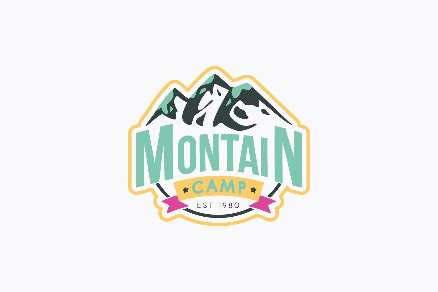 modèle de logo vectoriel de camp de montagne