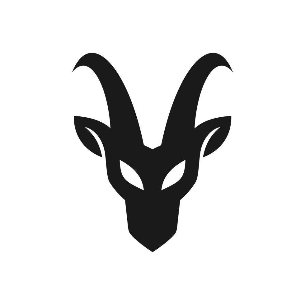 silhouette de conception de logo de tête de chèvre vecteur