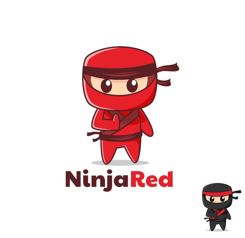 inspiration de conceptions de logo de mascotte de ninja rouge vecteur