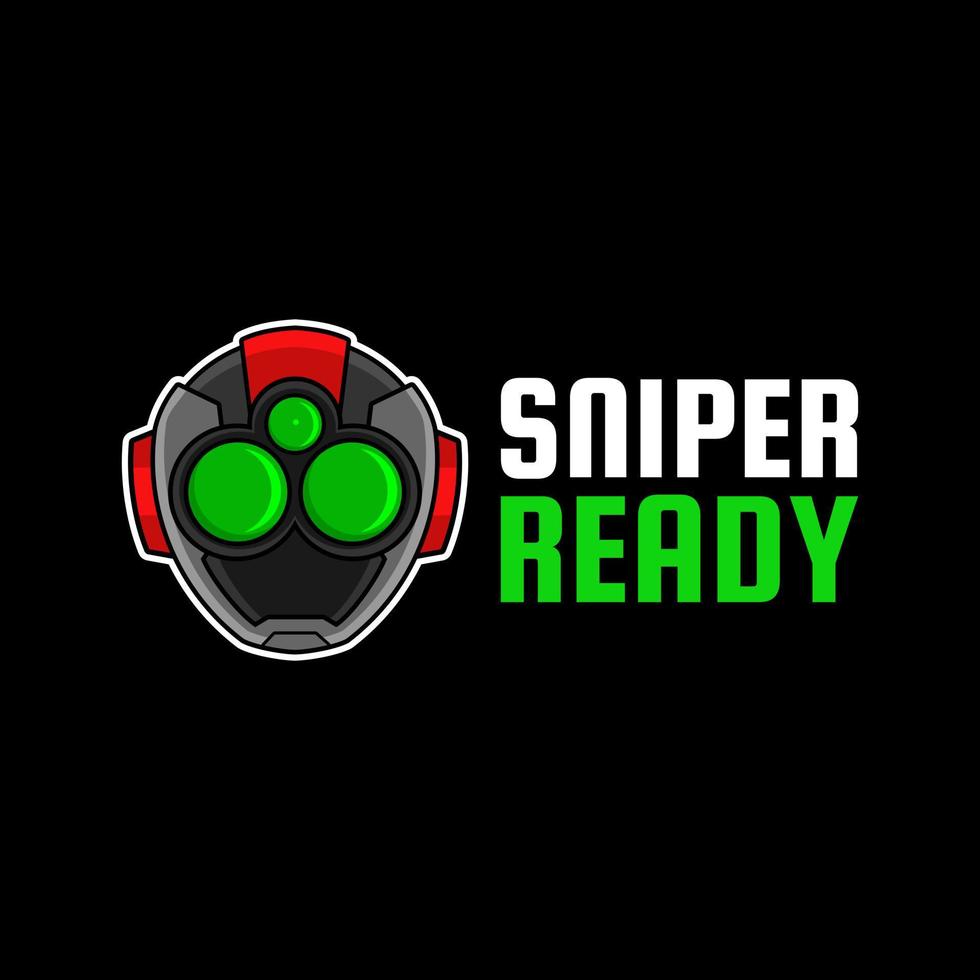 création de logo de style dessin animé tête sniper espion vecteur
