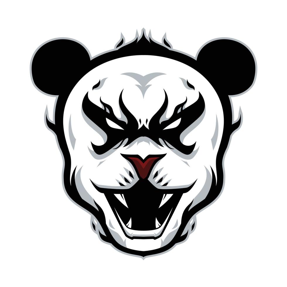 illustration d'art en ligne tête de panda vecteur