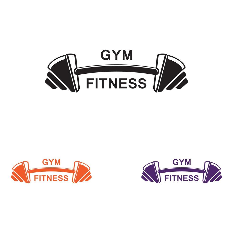 modèle de logo de gym et de remise en forme, icône de style haltère et barbel vecteur