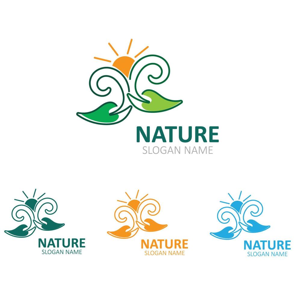 nature logo image vert feuilles tropicales illustration design vecteur