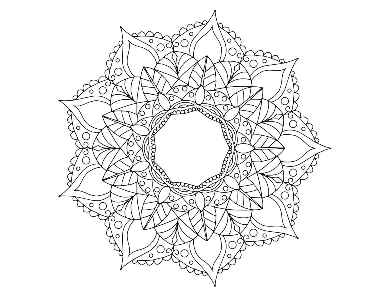 mandala art design noir et blanc, royal, ancien vecteur