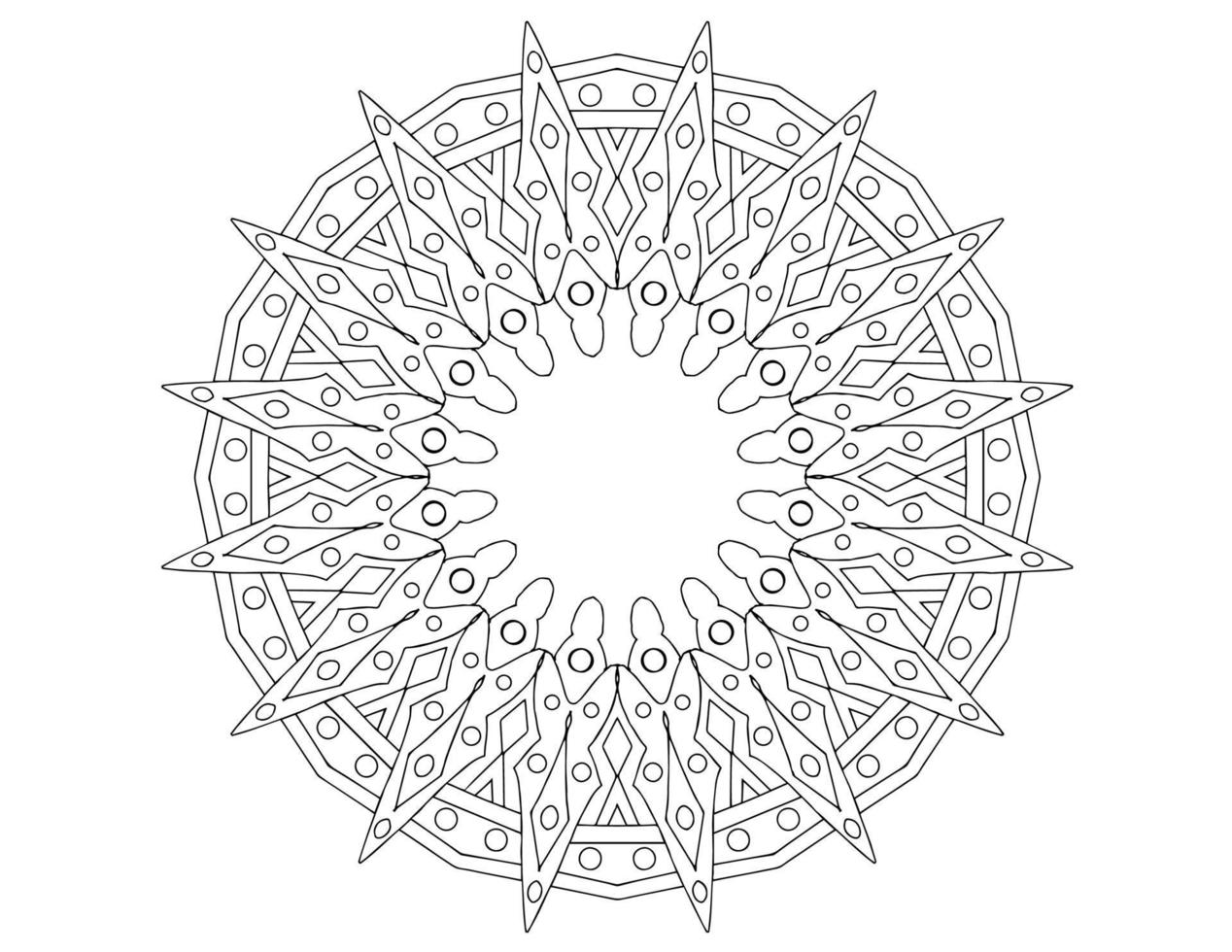 art du mandala, noir et blanc, conception royale, art de la page à colorier, ancien vecteur